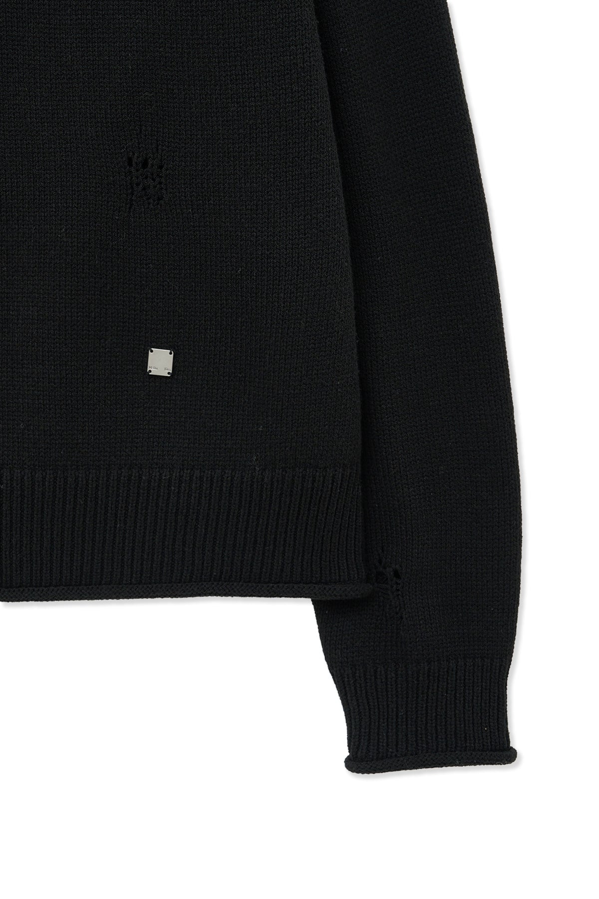 Matin Kim - Two Way Off Shoulder Damage Pullover (Black) product image 4 | TRAB K-Fashion Australia