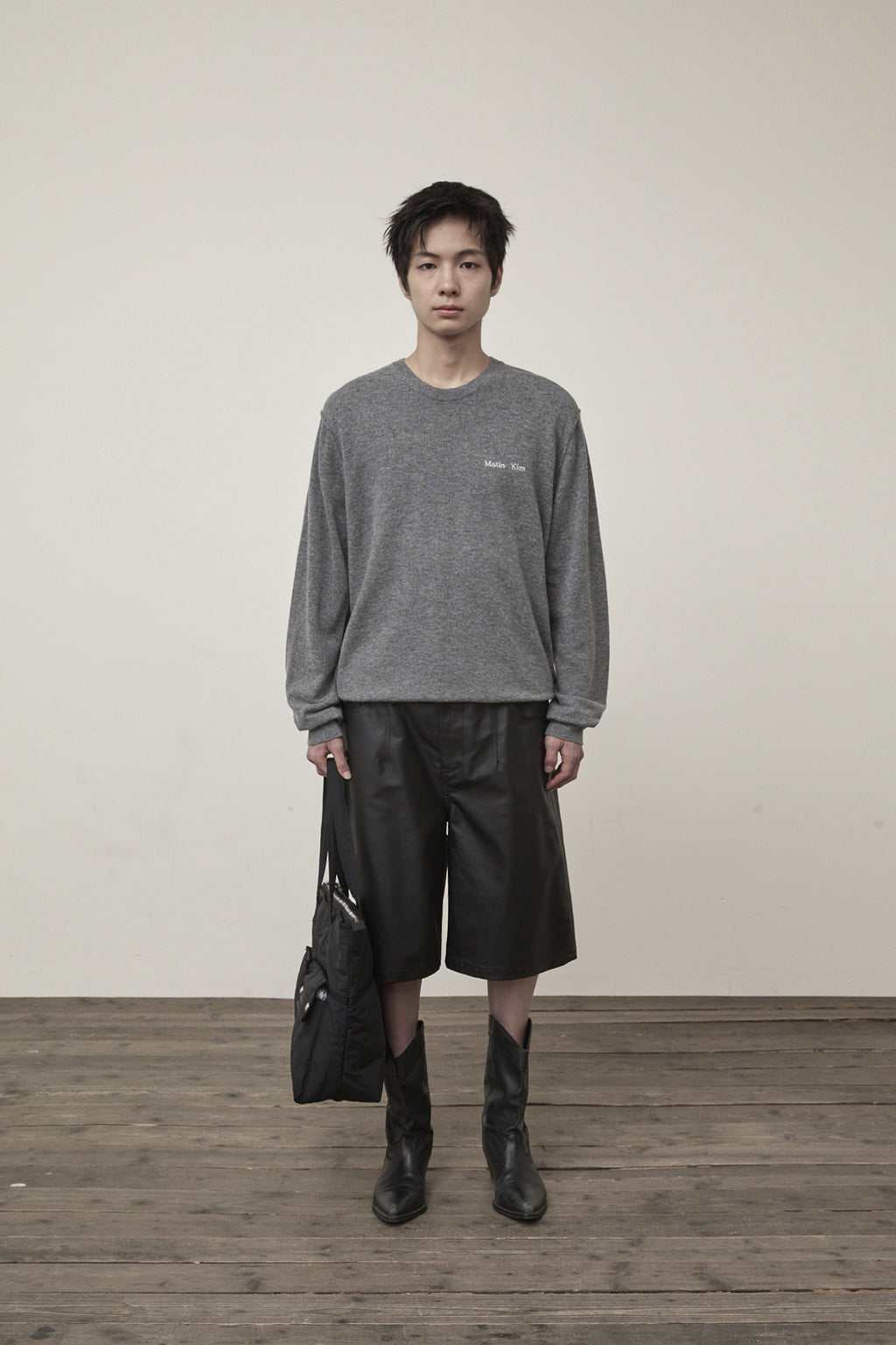 Matin Kim - Cashmere Blended Round Knit Pullover (Grey) product image 14 | TRAB K-Fashion Australia