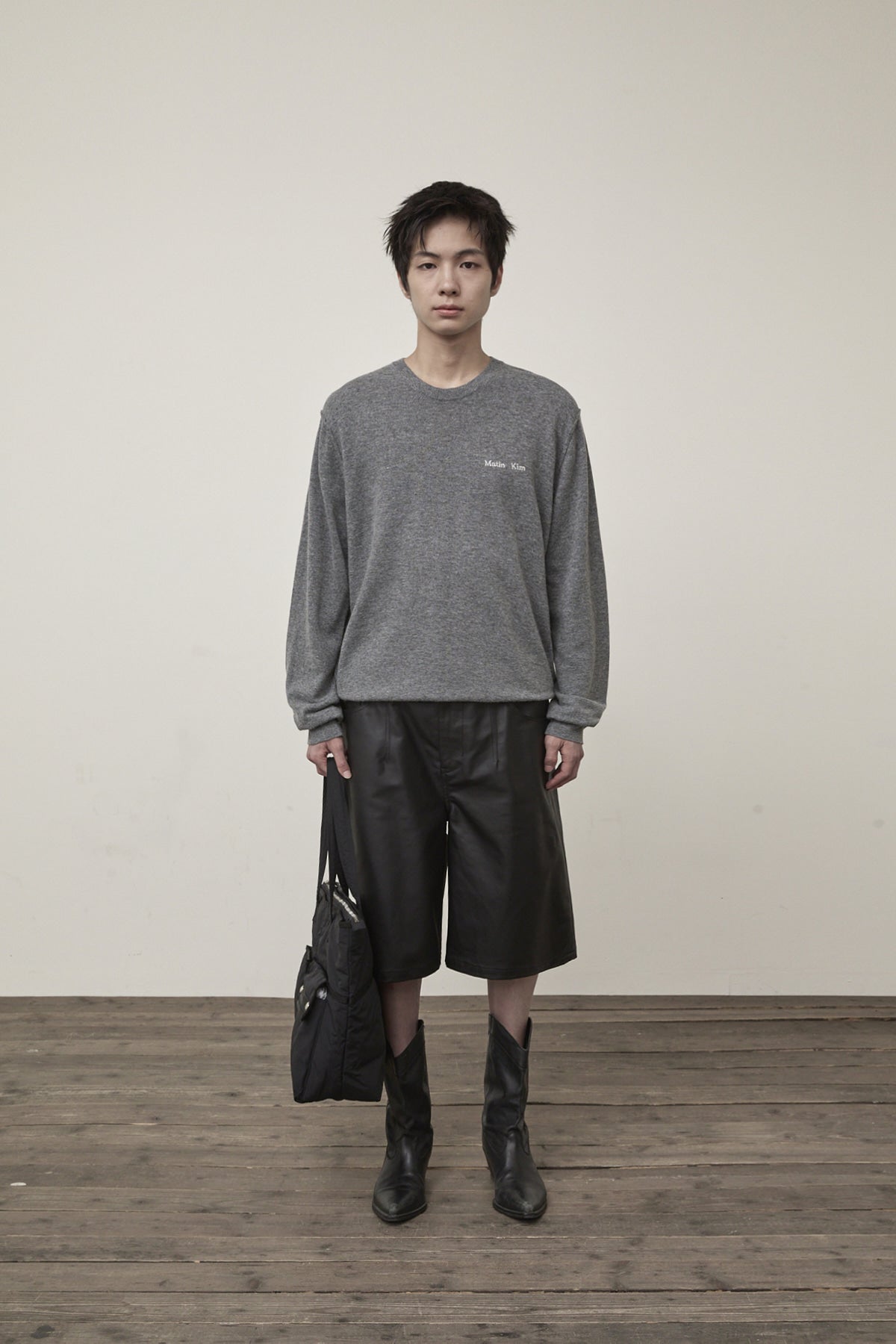 Matin Kim - Cashmere Blended Round Knit Pullover (Grey) product image 14 | TRAB K-Fashion Australia