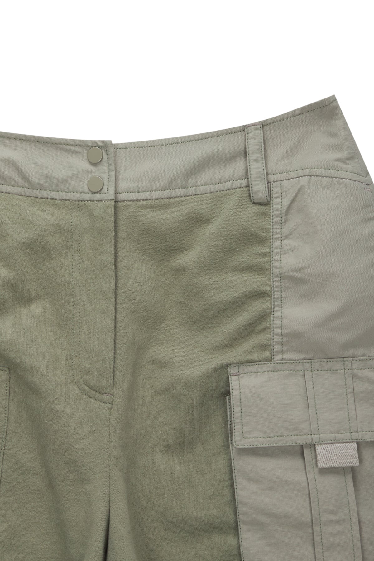 Matin Kim - Sweat Combi Cargo Shorts (Khaki) product image 3 | TRAB K-Fashion Australia