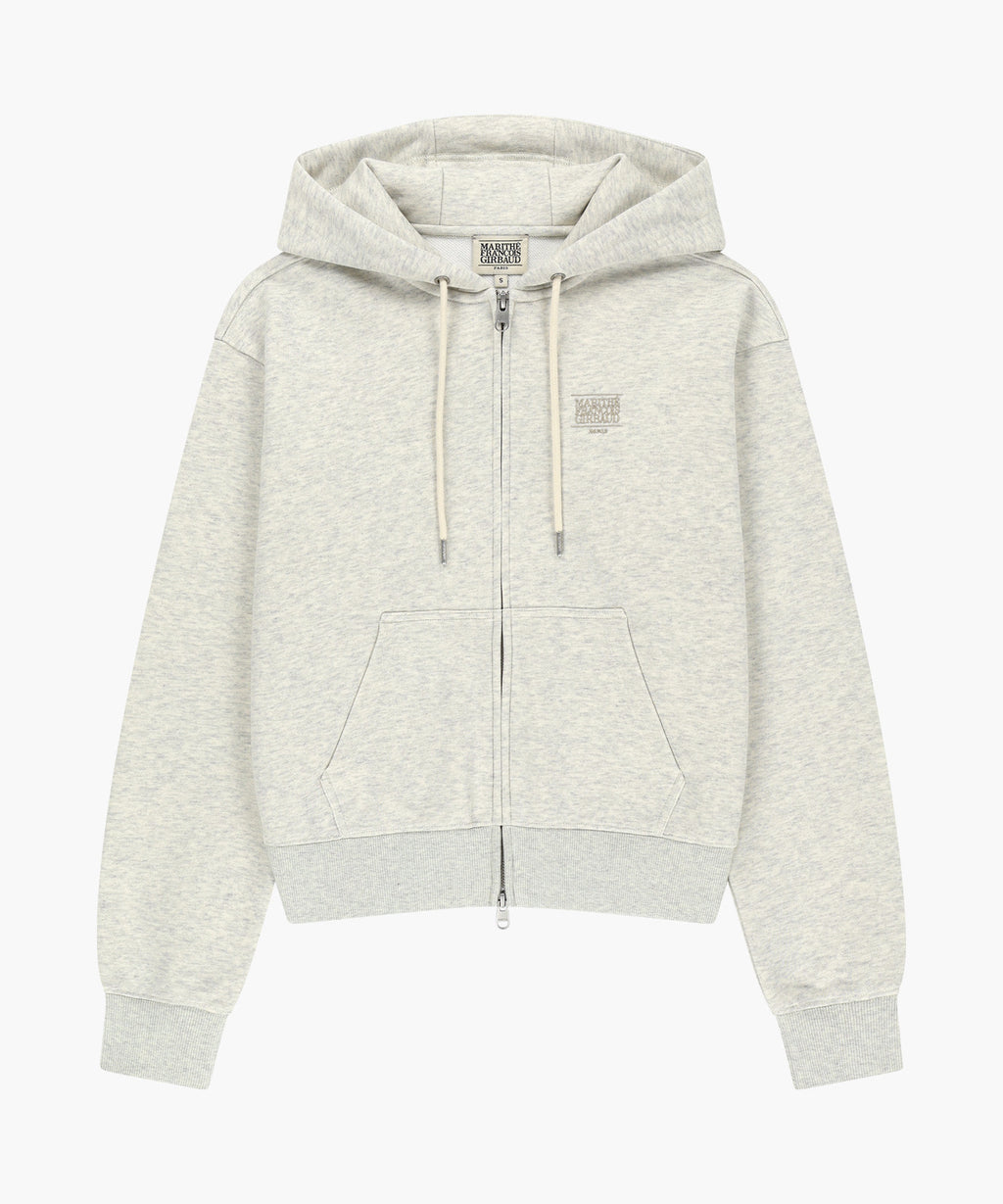Marithe & Francois Girbaud - Small Classic Logo Hoodie Zipup (Oatmeal) product image 6 | TRAB K-Fashion Australia