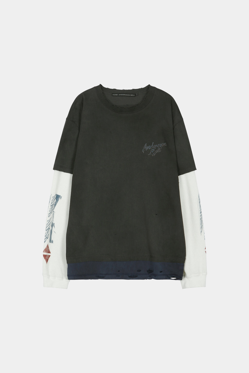 Andersson Bell - Distress Layered Long Sleeve T-Shirt (charcoal) (Charcoal) product image 9 | TRAB K-Fashion Australia
