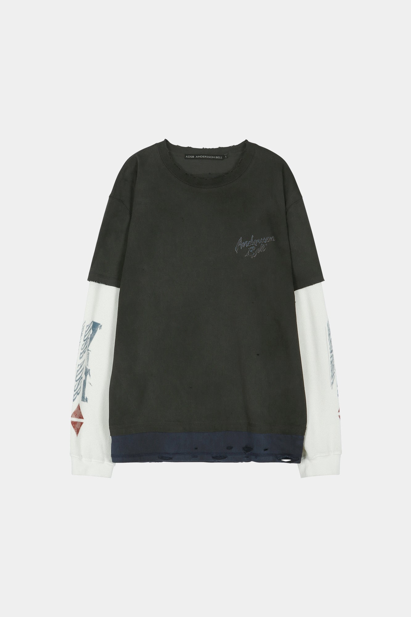Andersson Bell - Distress Layered Long Sleeve T-Shirt (charcoal) (Charcoal) product image 9 | TRAB K-Fashion Australia