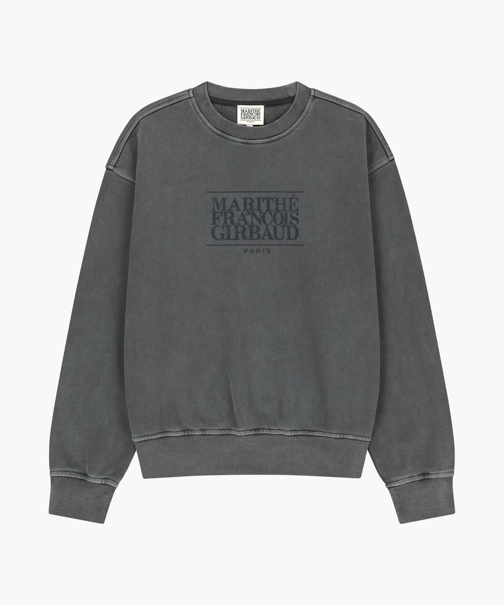 Marithe & Francois Girbaud - Crack Classic Logo Dyeing Oversized Sweatshirt (Charcoal) product image 5 | TRAB K-Fashion Australia