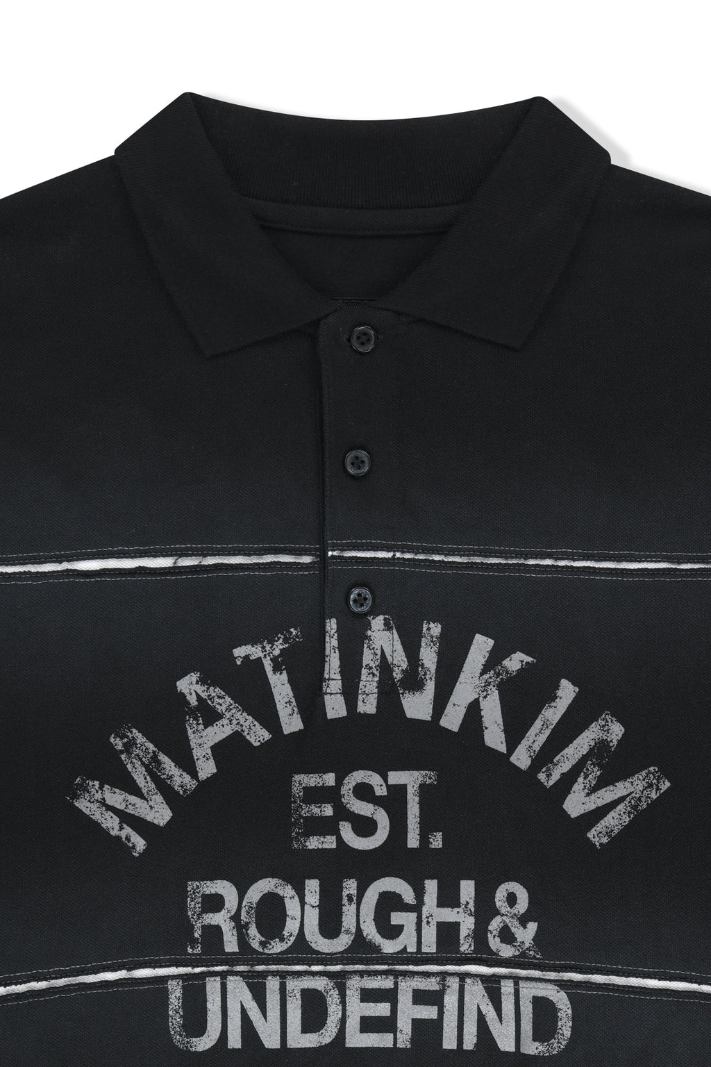 Matin Kim - Reveal Stripe Logo Collar Top (Black) product image 3 | TRAB K-Fashion Australia