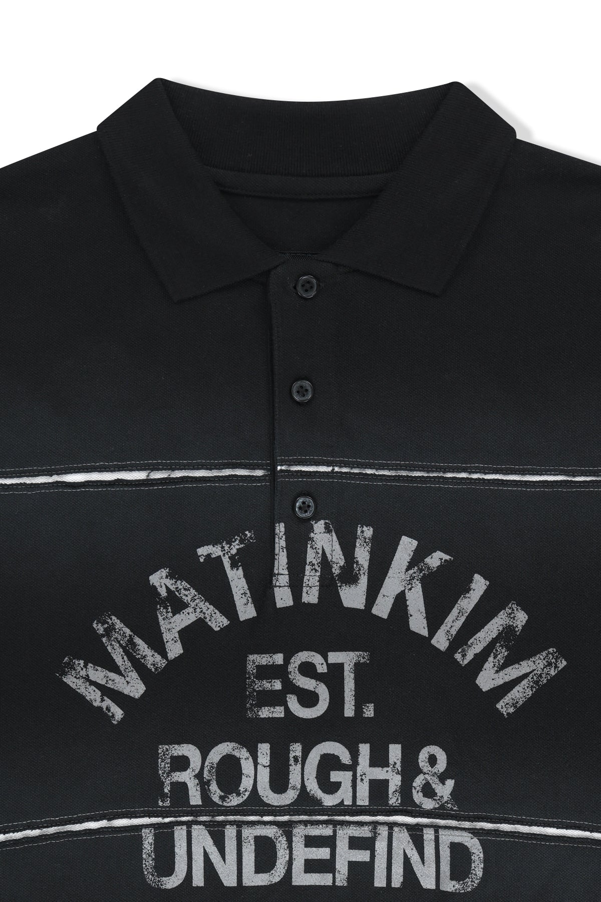 Matin Kim - Reveal Stripe Logo Collar Top (Black) product image 3 | TRAB K-Fashion Australia