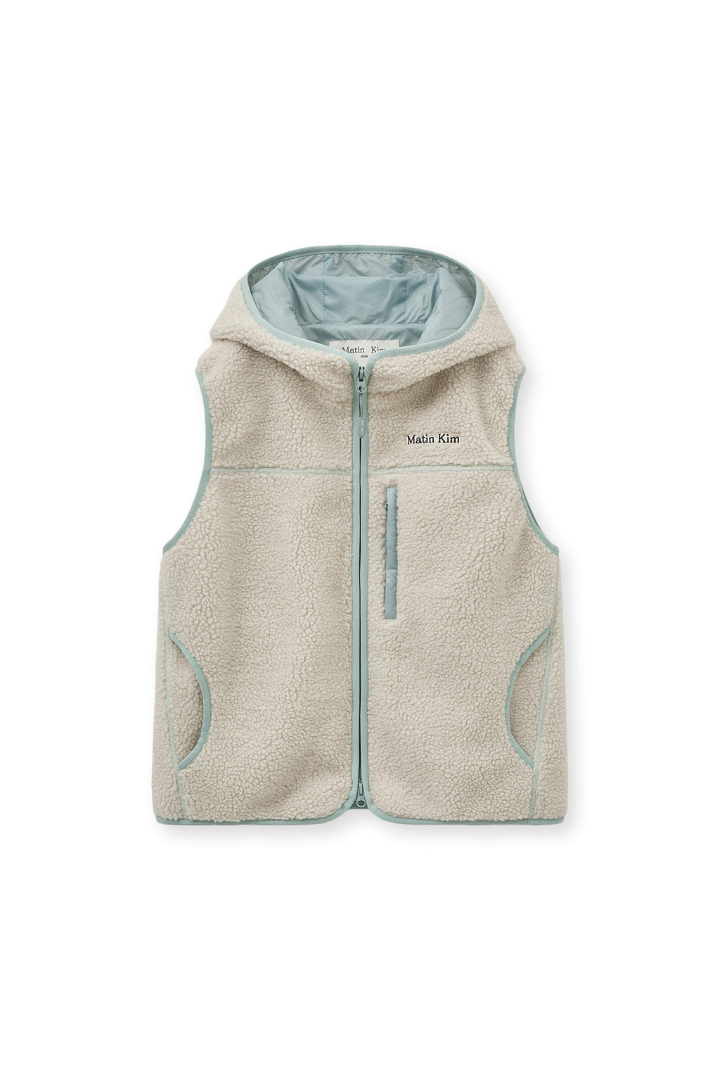 Matin Kim - Fleece Hoody Vest (Ivory) product image 1 | TRAB K-Fashion Australia