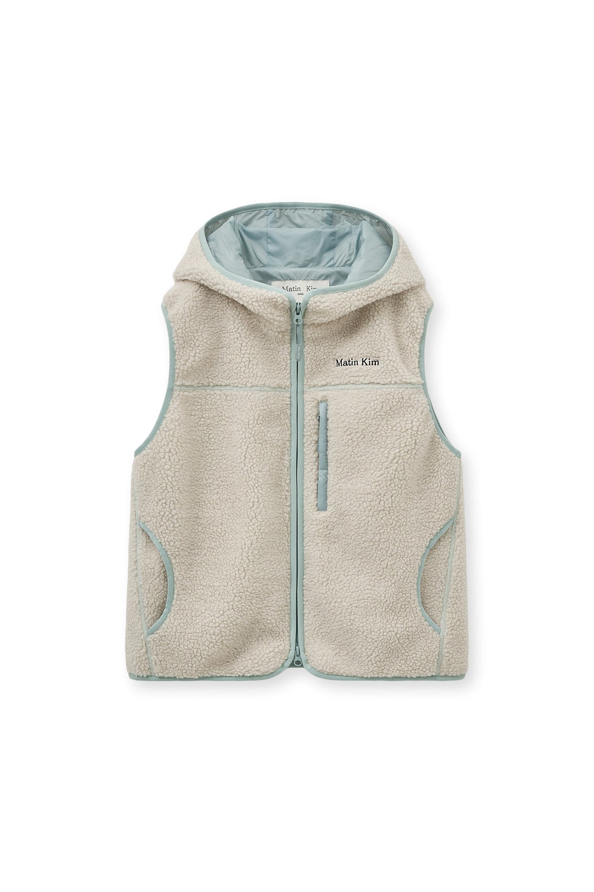 Matin Kim - Fleece Hoody Vest (Ivory) product image 1 | TRAB K-Fashion Australia