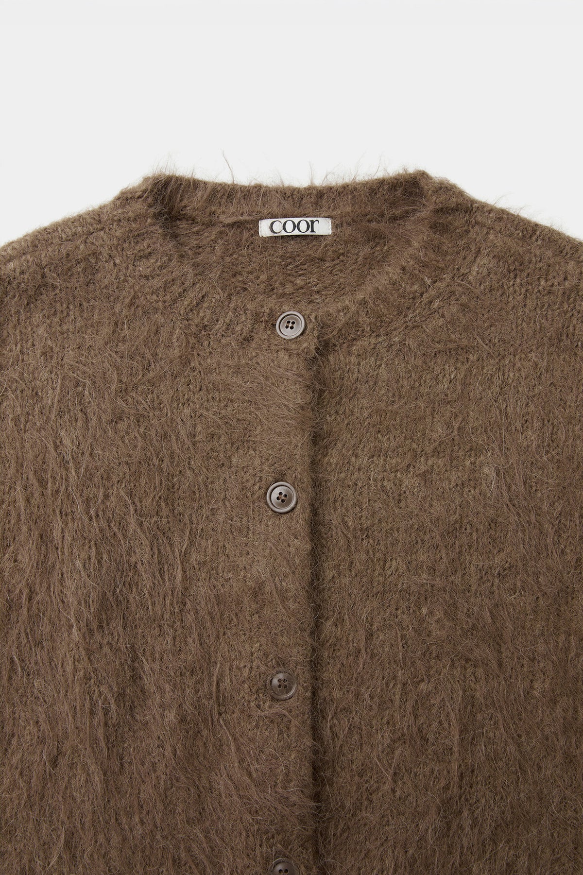 Coor - Fuzzy Cropped Cardigan (Brown) product image 5 | TRAB K-Fashion Australia