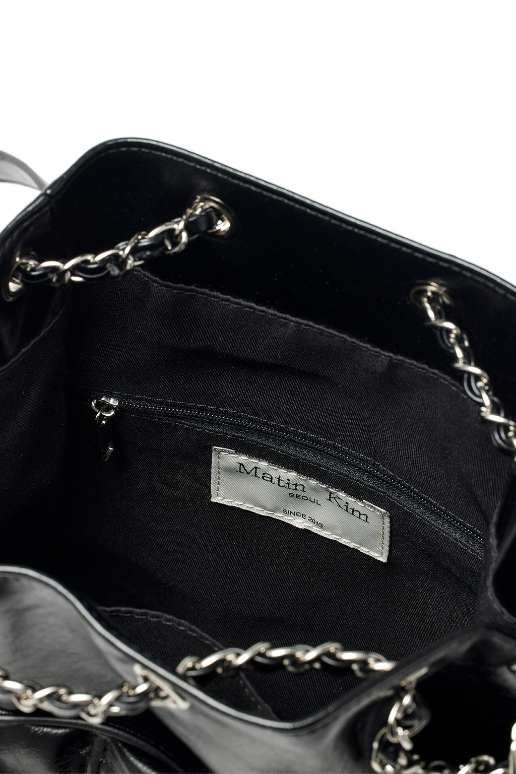 Matin Kim - Draw String Ribbon Back Pack (Black) product image 5 | TRAB K-Fashion Australia