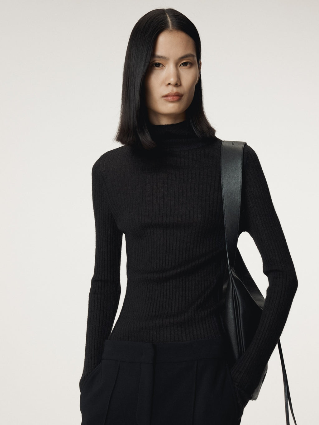 Recto - Hairy Balaclava Knit Top (Black) product image 1 | TRAB K-Fashion Australia