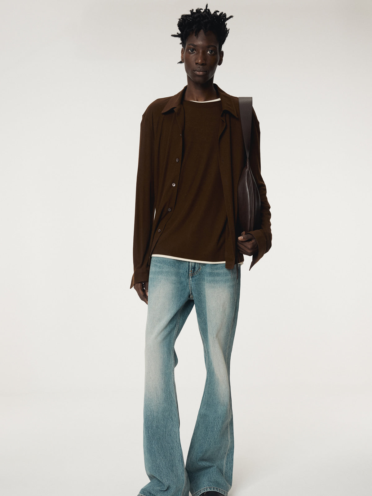 Recto - Slim Fit Jersey Shirt (Brown) product image 5 | TRAB K-Fashion Australia