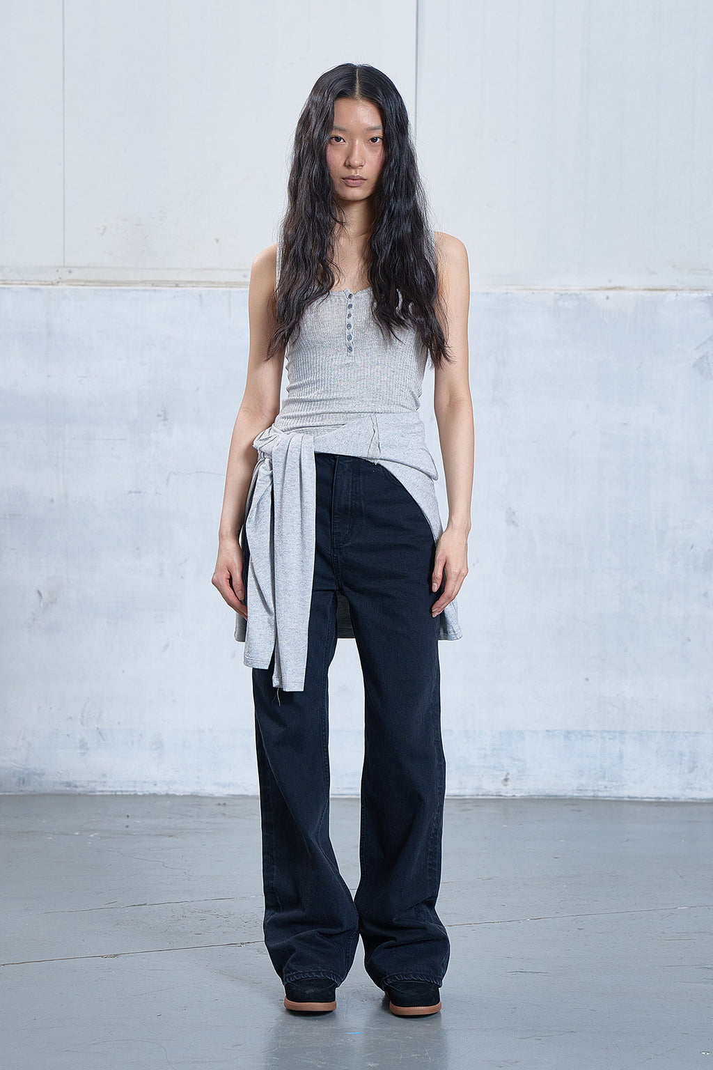 Deinet - Button Point Sleeveless (Melange Grey) product image 1 | TRAB K-Fashion Australia