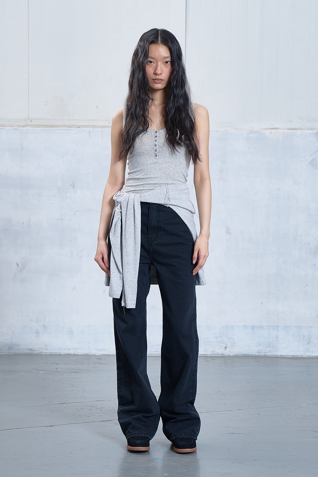 Deinet - Button Point Sleeveless (Melange Grey) product image 1 | TRAB K-Fashion Australia