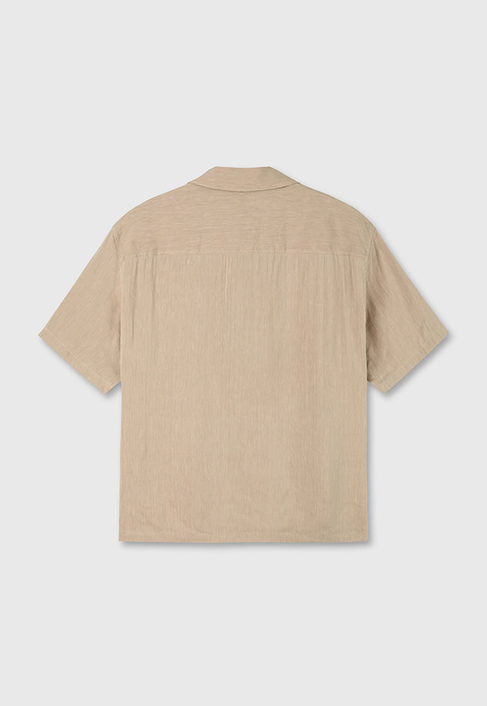 Tonywack - Cozy Linen Viscose Cuban-Collar Shirt (Faded Beige) product image 8 | TRAB K-Fashion Australia
