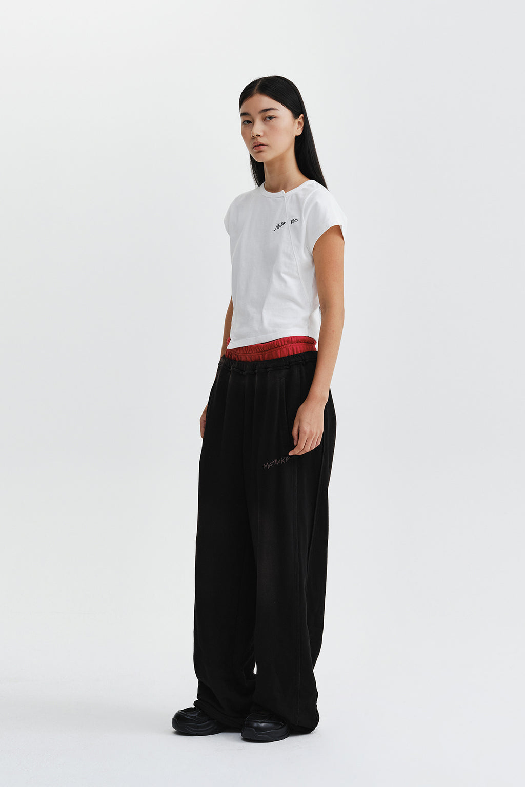 Matin Kim - Curved Cut Slim Top (Ivory) product image 11 | TRAB K-Fashion Australia
