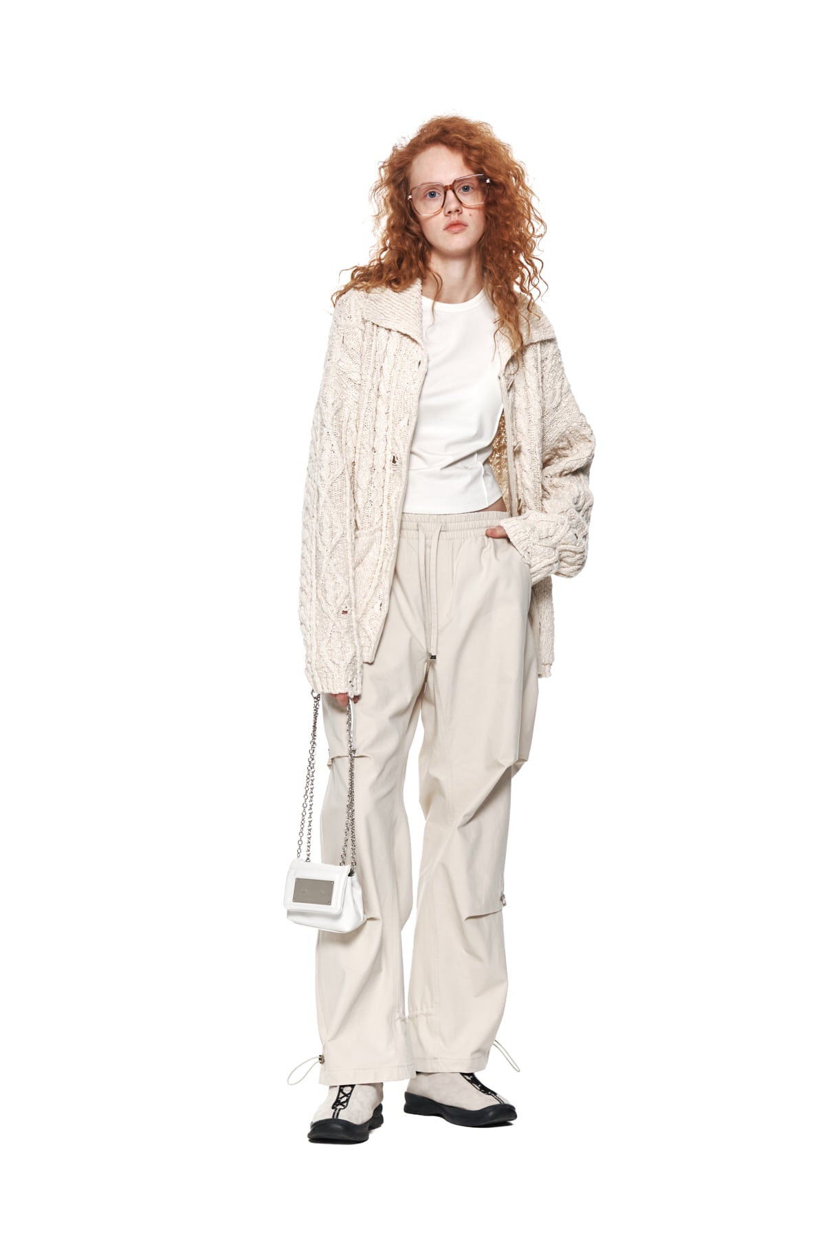 Matin Kim - Damage Cable Cardigan (Ivory) product image 8 | TRAB K-Fashion Australia