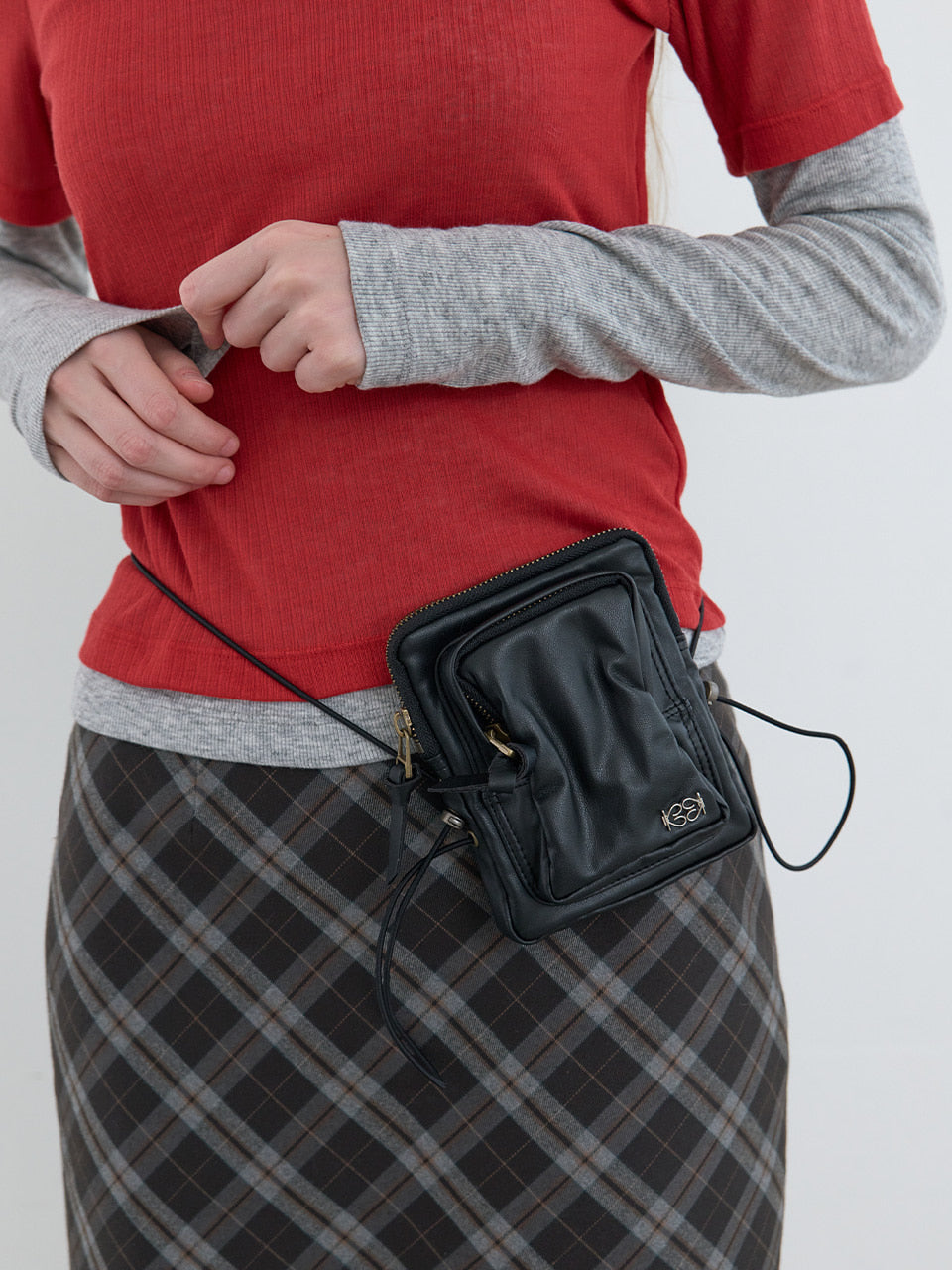 Kijun - Pleather Mini Bag (Black) product image 4 | TRAB K-Fashion Australia