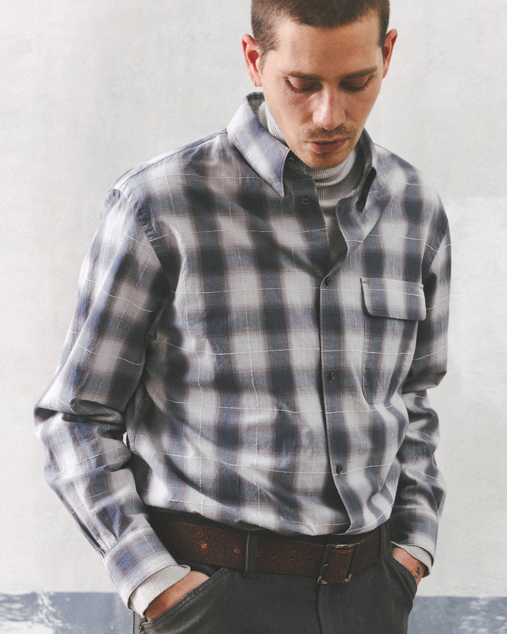 Eastlogue - Holiday Shirts (L.grey & Blue Check) product image 3 | TRAB K-Fashion Australia