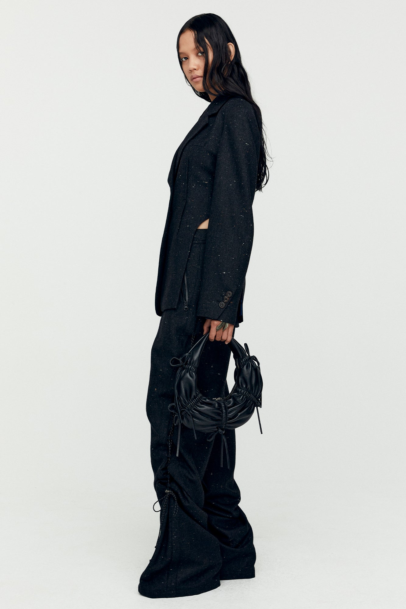 Andersson Bell - Nep Wool Cut-Out Harness Jacket (Black) product image 3 | TRAB K-Fashion Australia