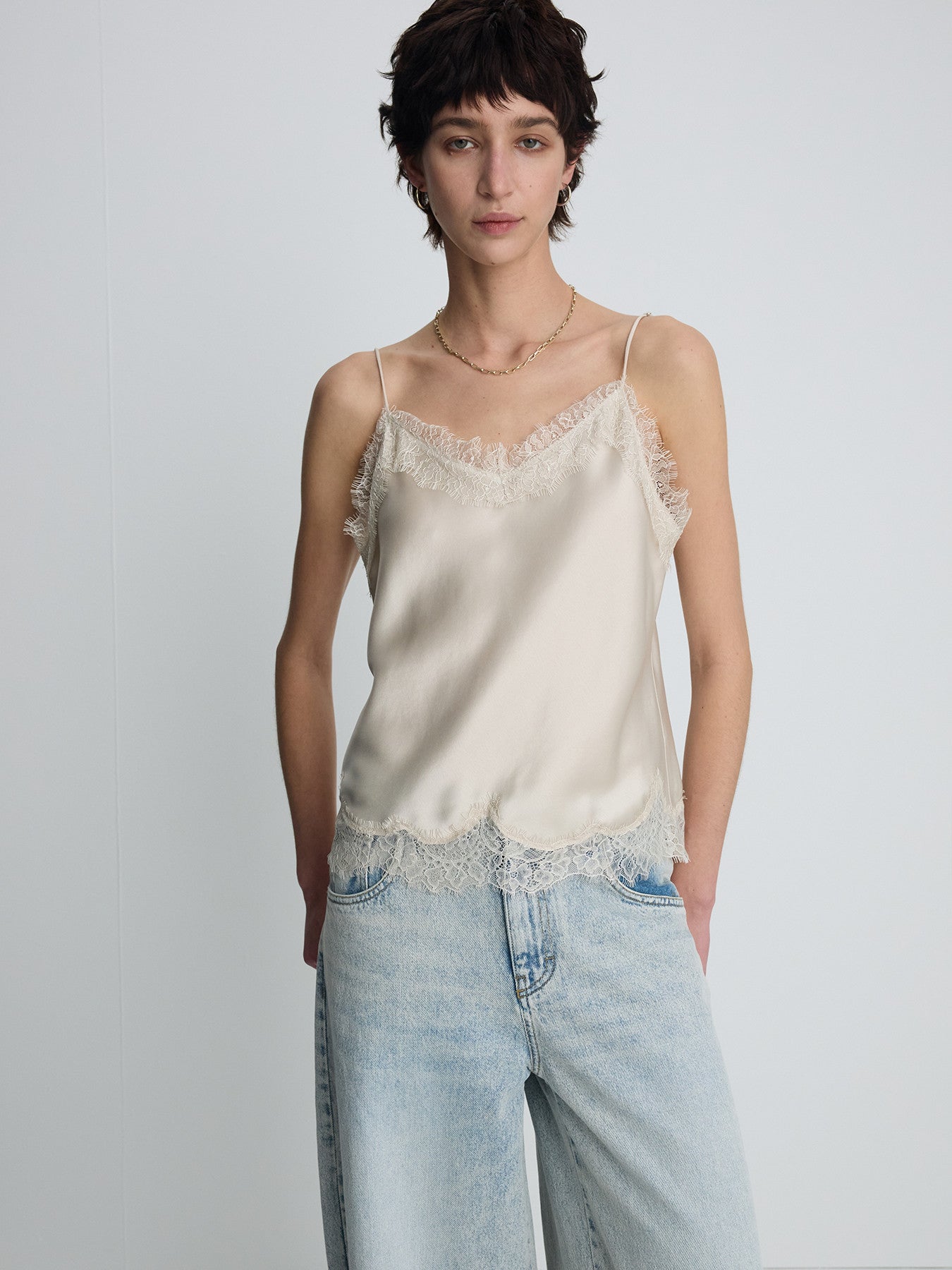 Tonywack - Satin Lace Camisole (Beige) product image 3 | TRAB K-Fashion Australia