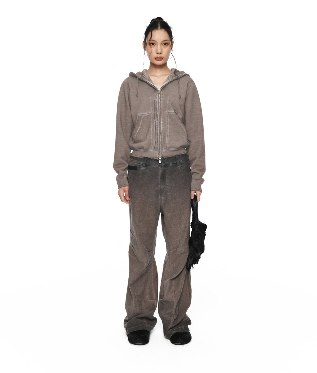 XLIM - Ep.8 Women 01 Hoodie Zipup (Washed Taupe) product image 1 | TRAB K-Fashion Australia