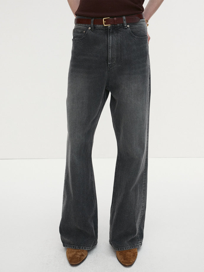 Tonywack - Loose Flared-Leg Denim Jeans (Washed Black) product image 3 | TRAB K-Fashion Australia