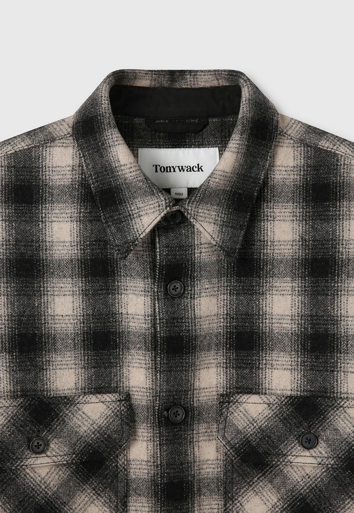 Tonywack - Ombré Wool Check Shirt (Black/Ecru) product image 9 | TRAB K-Fashion Australia