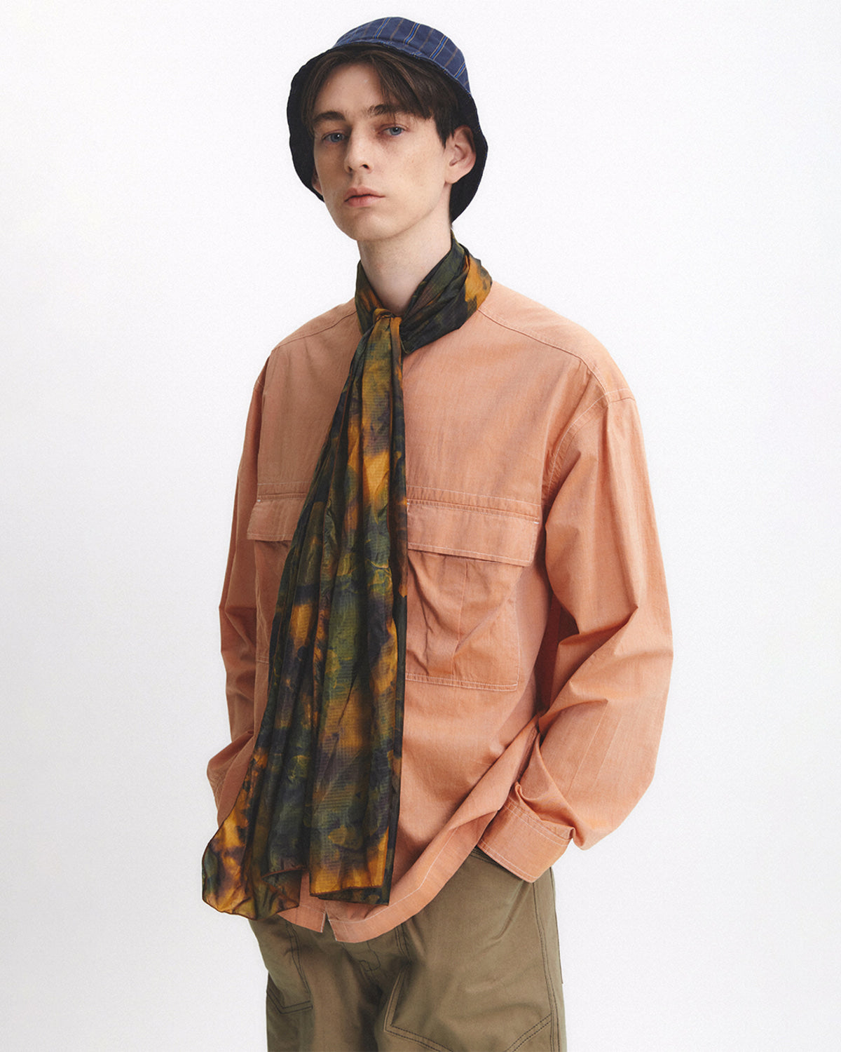 Eastlogue - Band Collar Field Shirts (Salmon) product image 3 | TRAB K-Fashion Australia