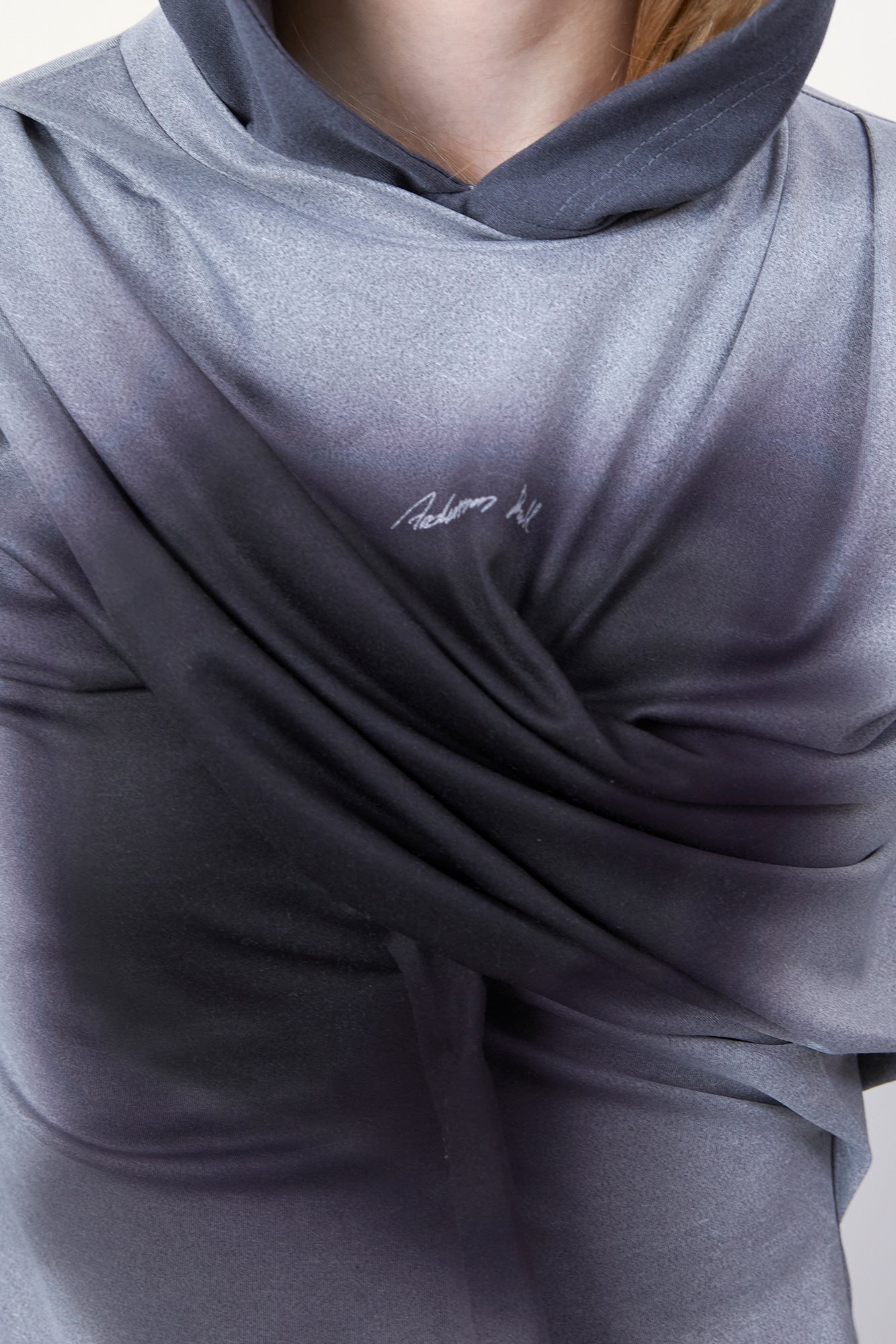 Andersson Bell - Gathered Hoodie Jersey Top (Grey) product image 5 | TRAB K-Fashion Australia