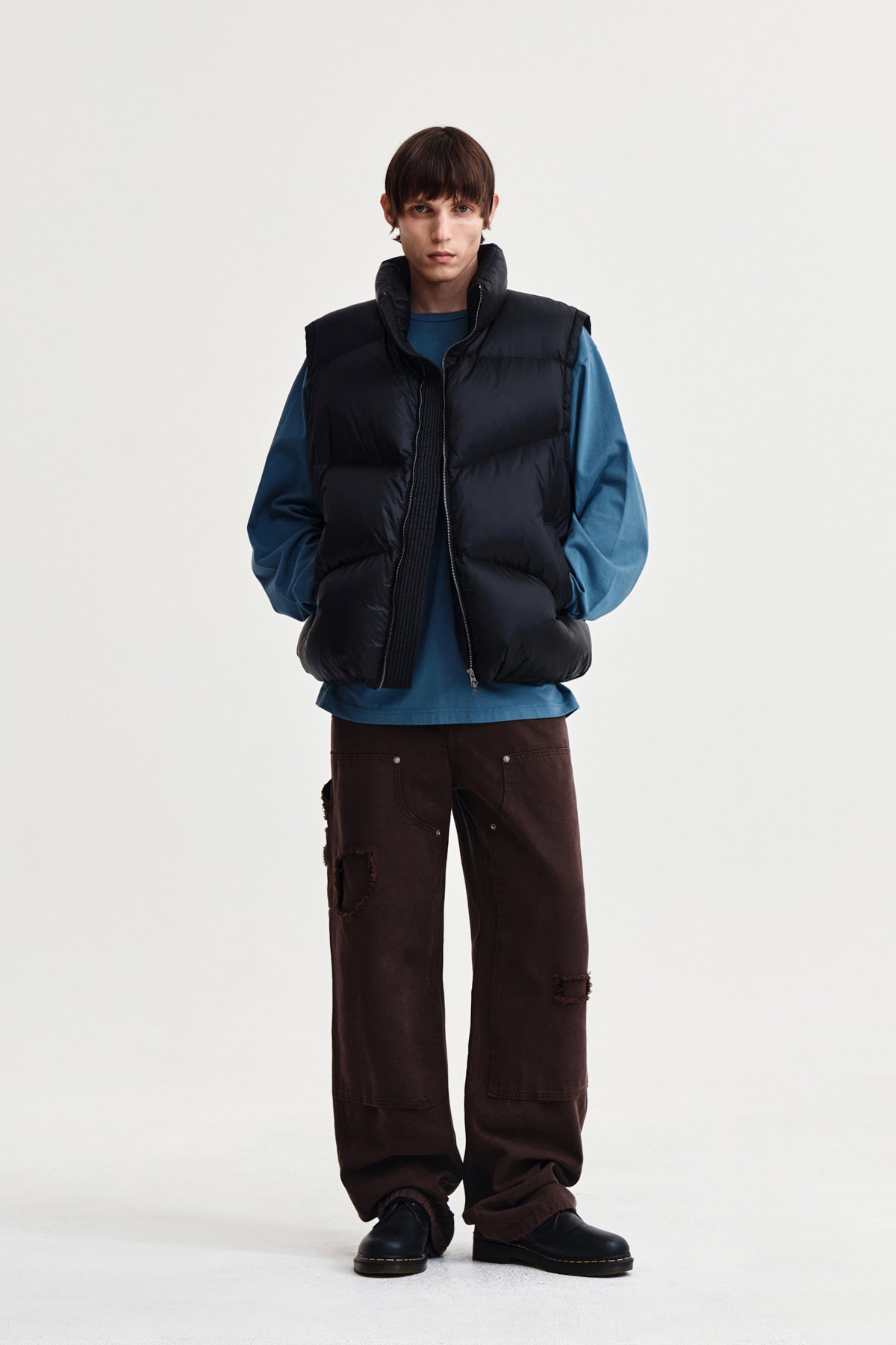 Matin Kim - Unbalance Quilted Down Vest (Black) product image 9 | TRAB K-Fashion Australia