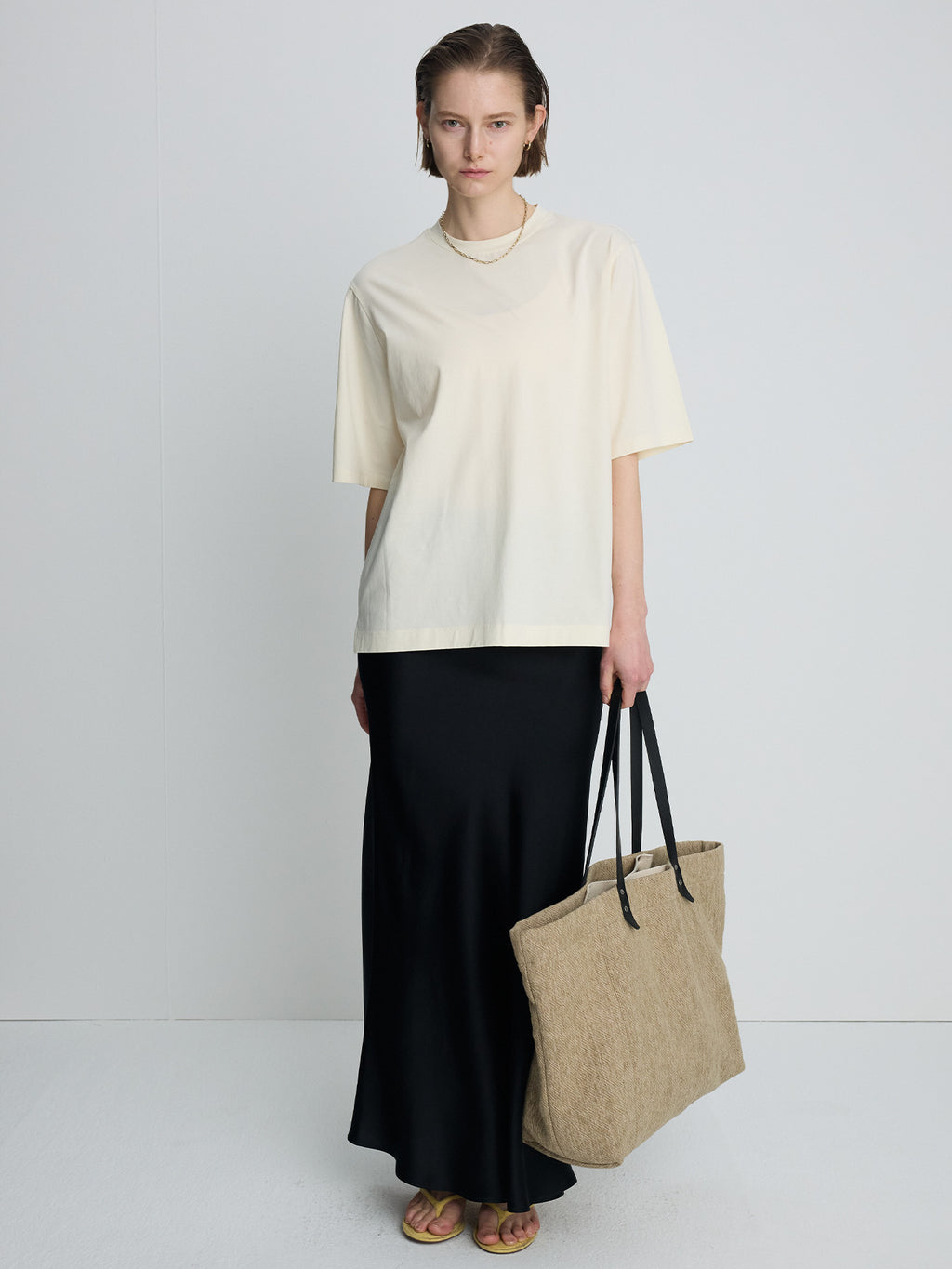 Tonywack - High-Density Relaxed Cotton T-Shirt (Pale Yellow) product image 4 | TRAB K-Fashion Australia