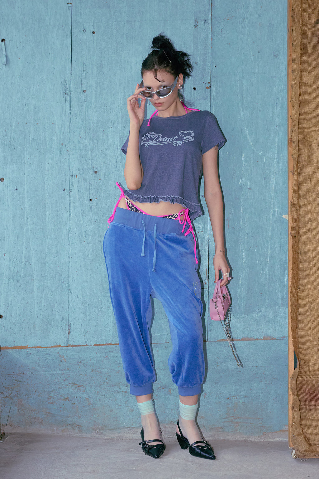 Deinet - Ruffle Washed T-Shirt (Navy) product image 6 | TRAB K-Fashion Australia