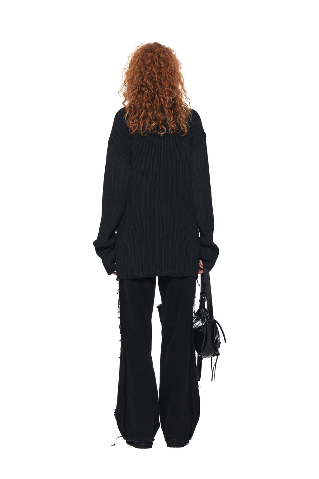 Matin Kim - Stripe Printed Knit Pullover (Charcoal) product image 7 | TRAB K-Fashion Australia