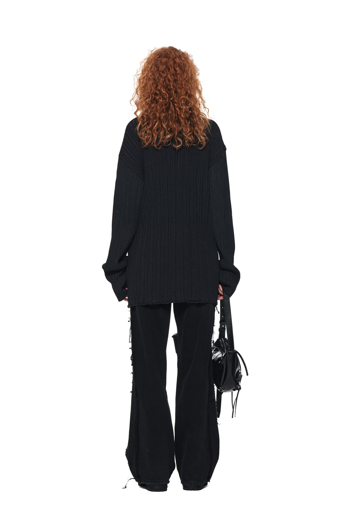 Matin Kim - Stripe Printed Knit Pullover (Charcoal) product image 7 | TRAB K-Fashion Australia