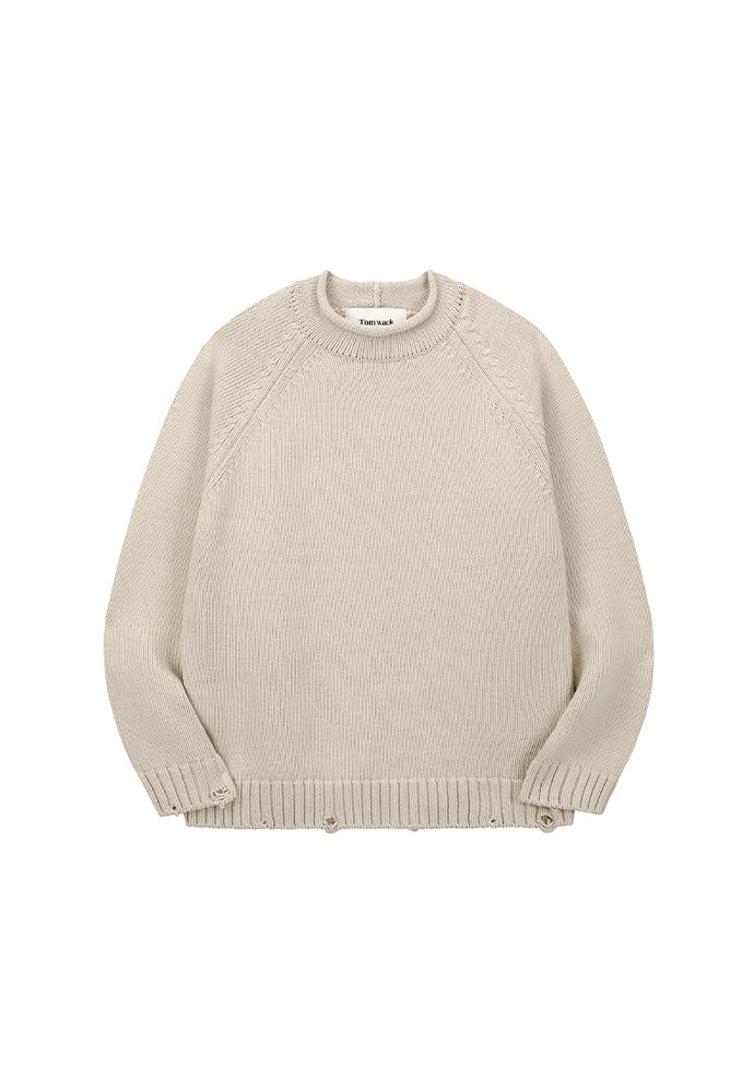 Tonywack - Raglan Rollneck Distressed Sweater (Clay Beige) product image 5 | TRAB K-Fashion Australia