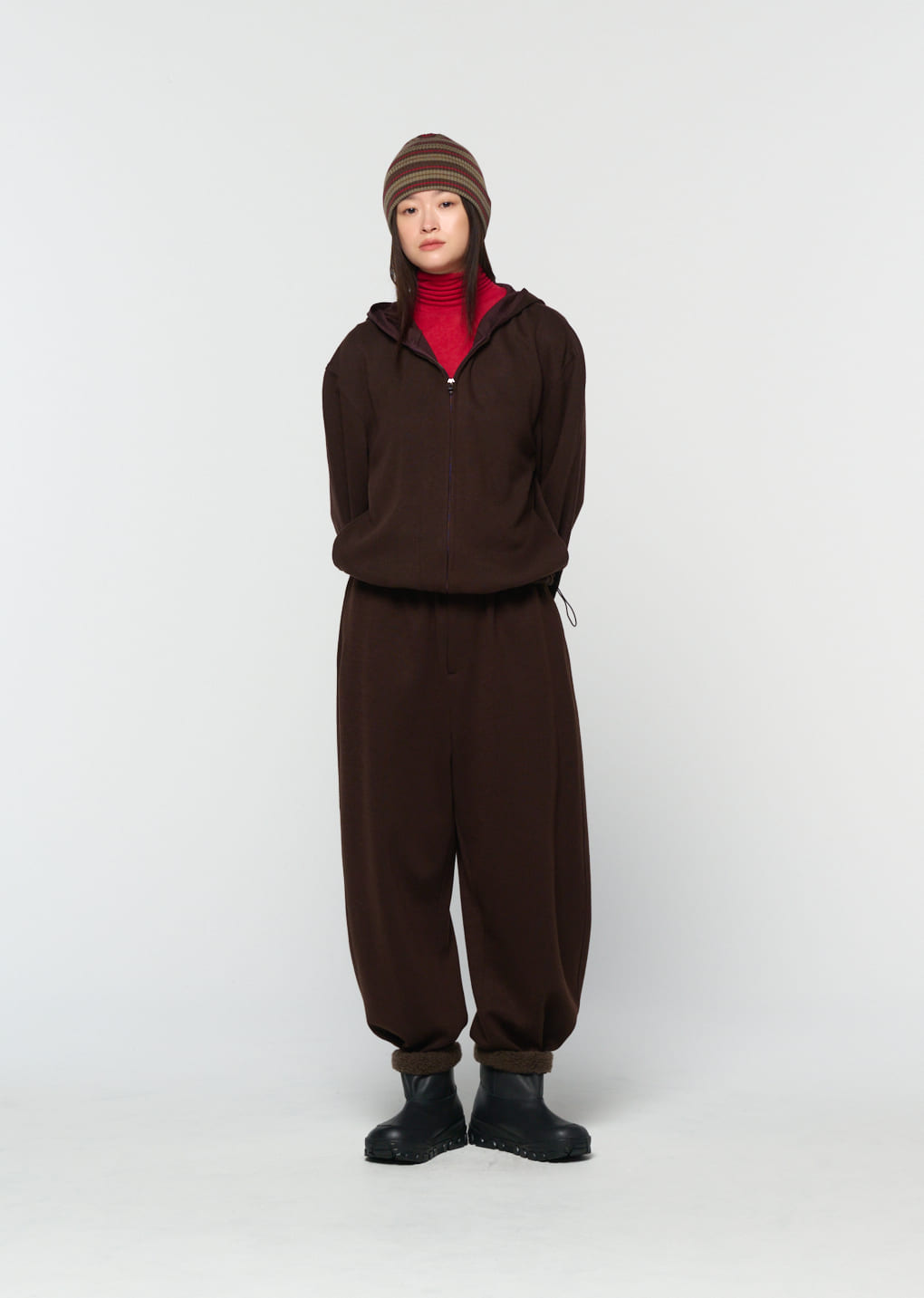 Amomento - easy wool pants (Brown) product image 6 | TRAB K-Fashion Australia