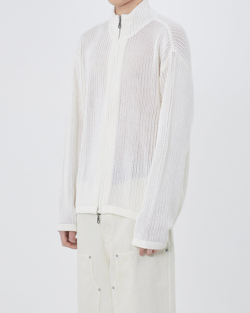 Brownyard - Knit Zip Up (Ivory) product image 3 | TRAB K-Fashion Australia