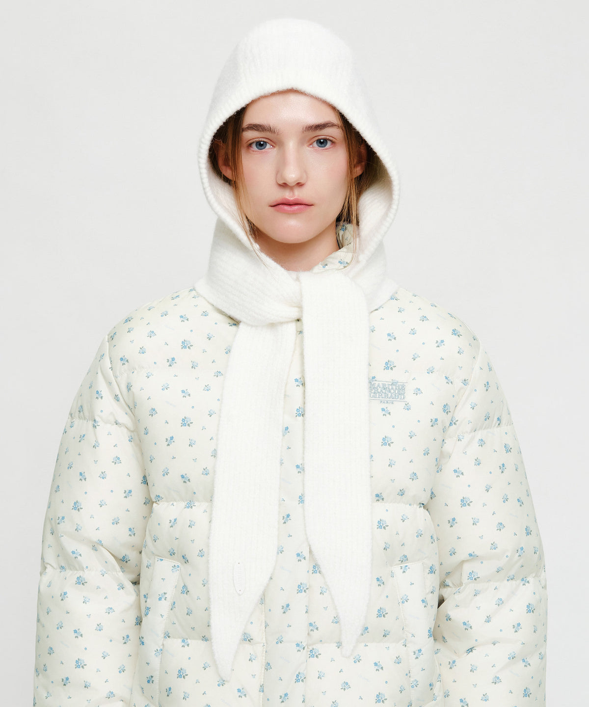 Marithe & Francois Girbaud - Regular Logo Scarf Balaclava (Ivory) product image 6 | TRAB K-Fashion Australia