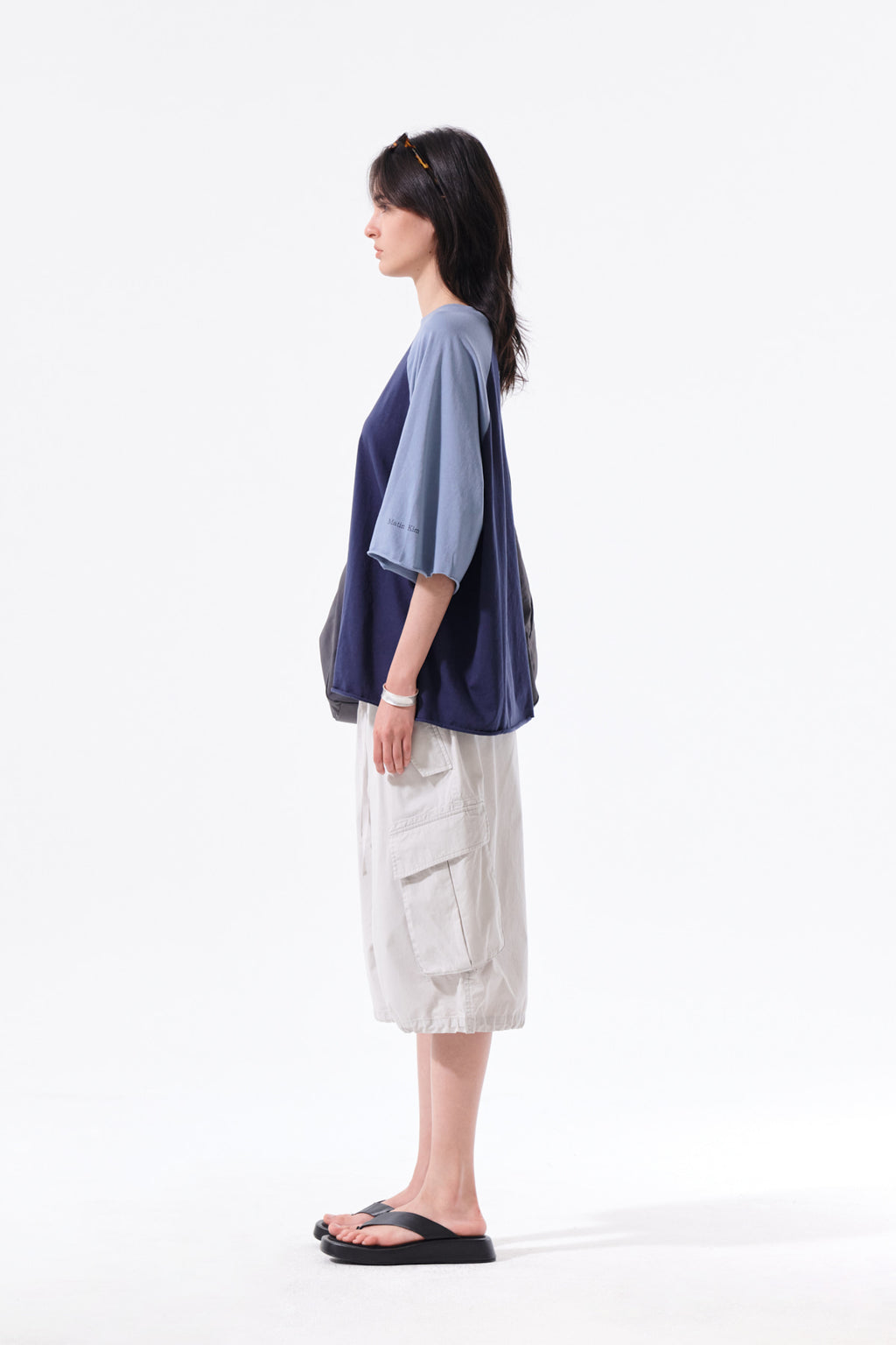 Matin Kim - Raw Edge Raglan Top (Navy) product image 8 | TRAB K-Fashion Australia