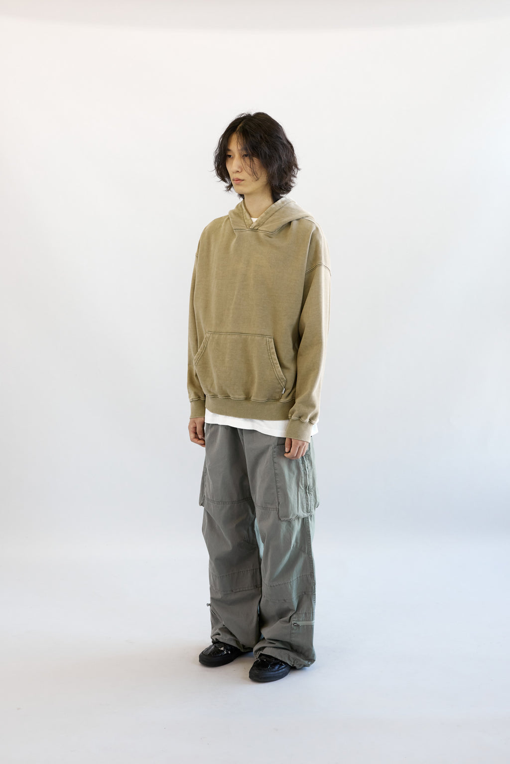 Hatchingroom - Layering Hoodie Washed (Olive) product image 4 | TRAB K-Fashion Australia