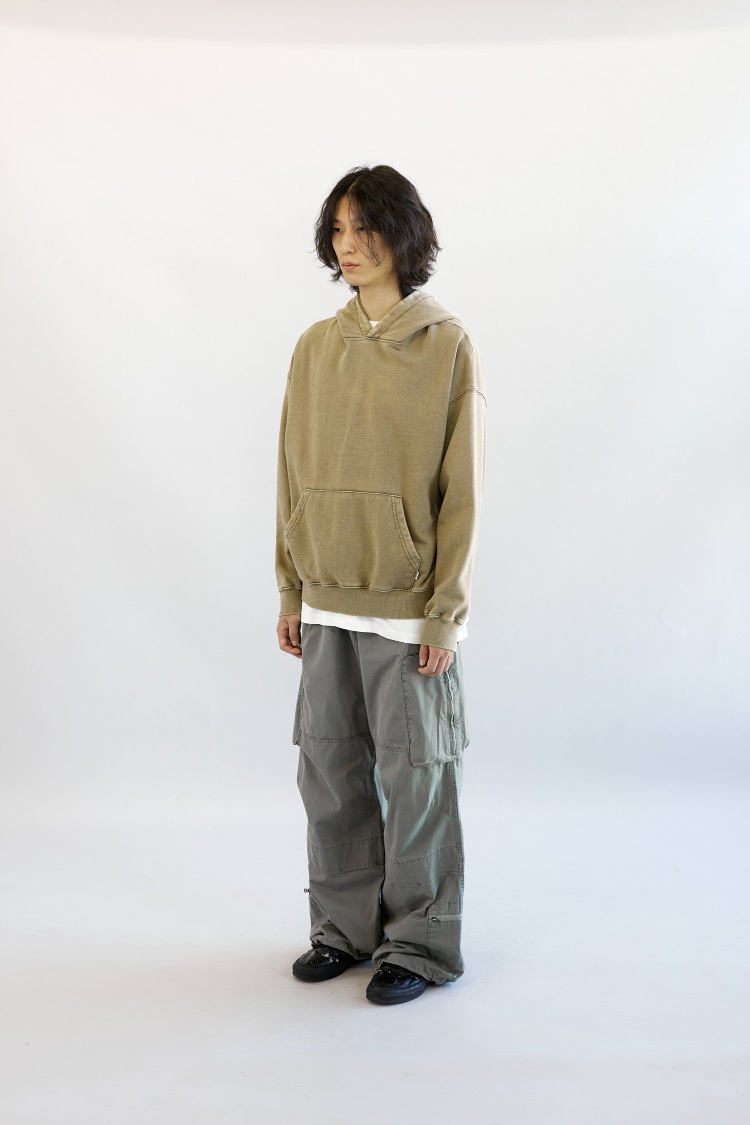 Hatchingroom - Layering Hoodie Washed (Olive) product image 4 | TRAB K-Fashion Australia