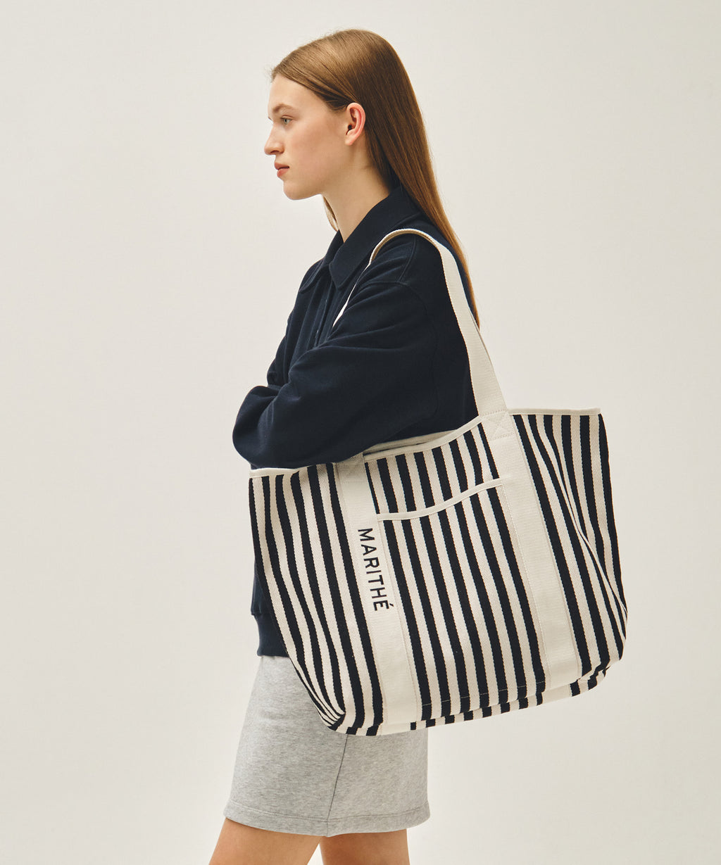 Marithe & Francois Girbaud - Regular Logo Big Cotton Bag (Stripe) product image 6 | TRAB K-Fashion Australia