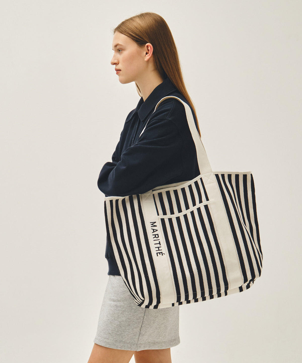 Marithe & Francois Girbaud - Regular Logo Big Cotton Bag (Stripe) product image 6 | TRAB K-Fashion Australia