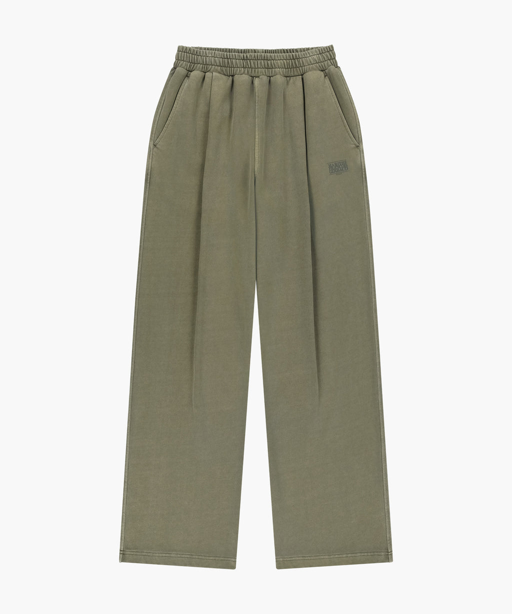 Marithe & Francois Girbaud - Crack Classic Logo Dyeing One Tuck Wide Sweat Pants (Khaki) product image 6 | TRAB K-Fashion Australia