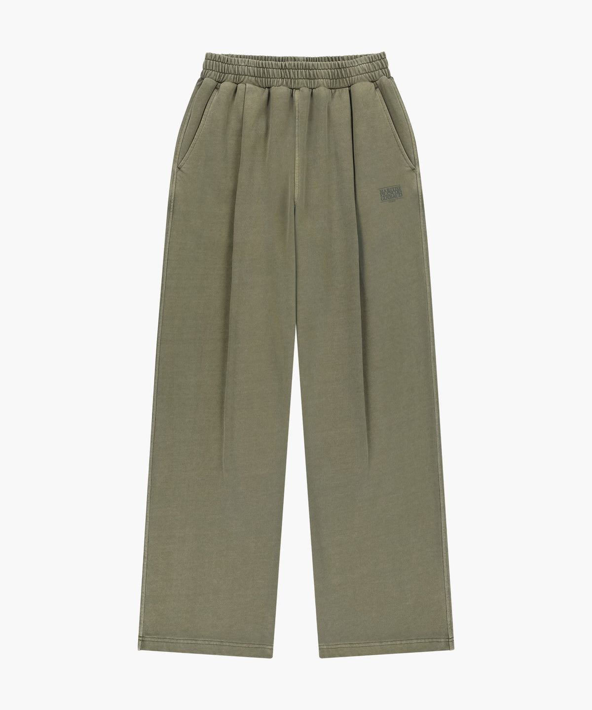 Marithe & Francois Girbaud - Crack Classic Logo Dyeing One Tuck Wide Sweat Pants (Khaki) product image 6 | TRAB K-Fashion Australia