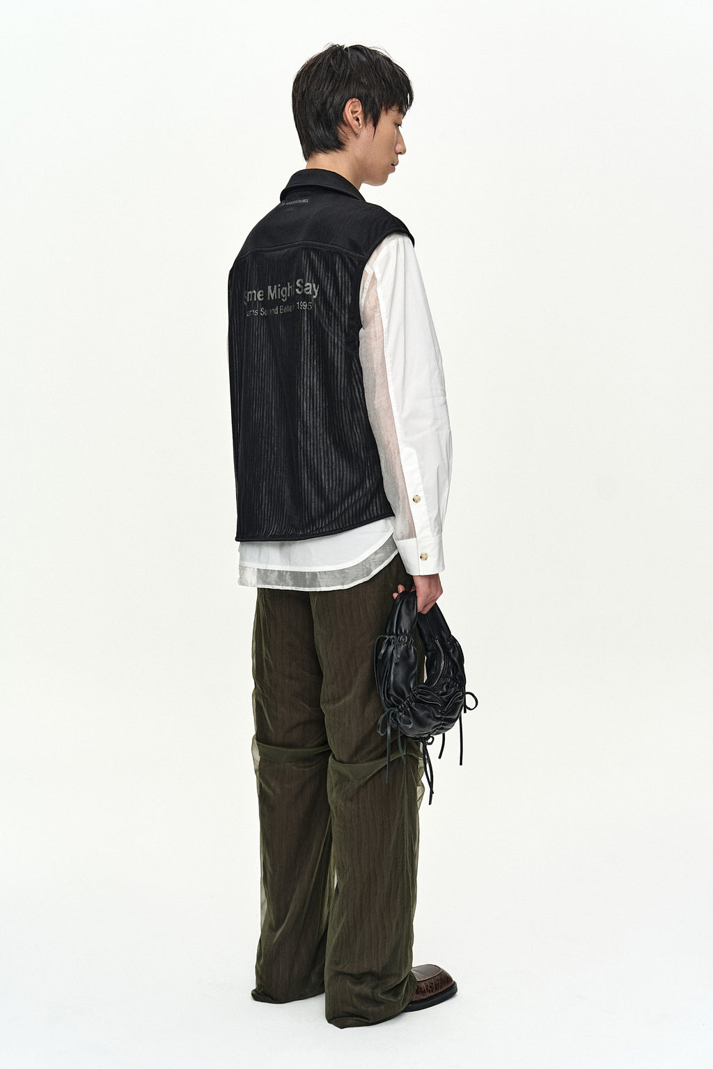 Andersson Bell - Overlay Pleats Wide-Leg Trousers (Khaki Brown) product image 3 | TRAB K-Fashion Australia