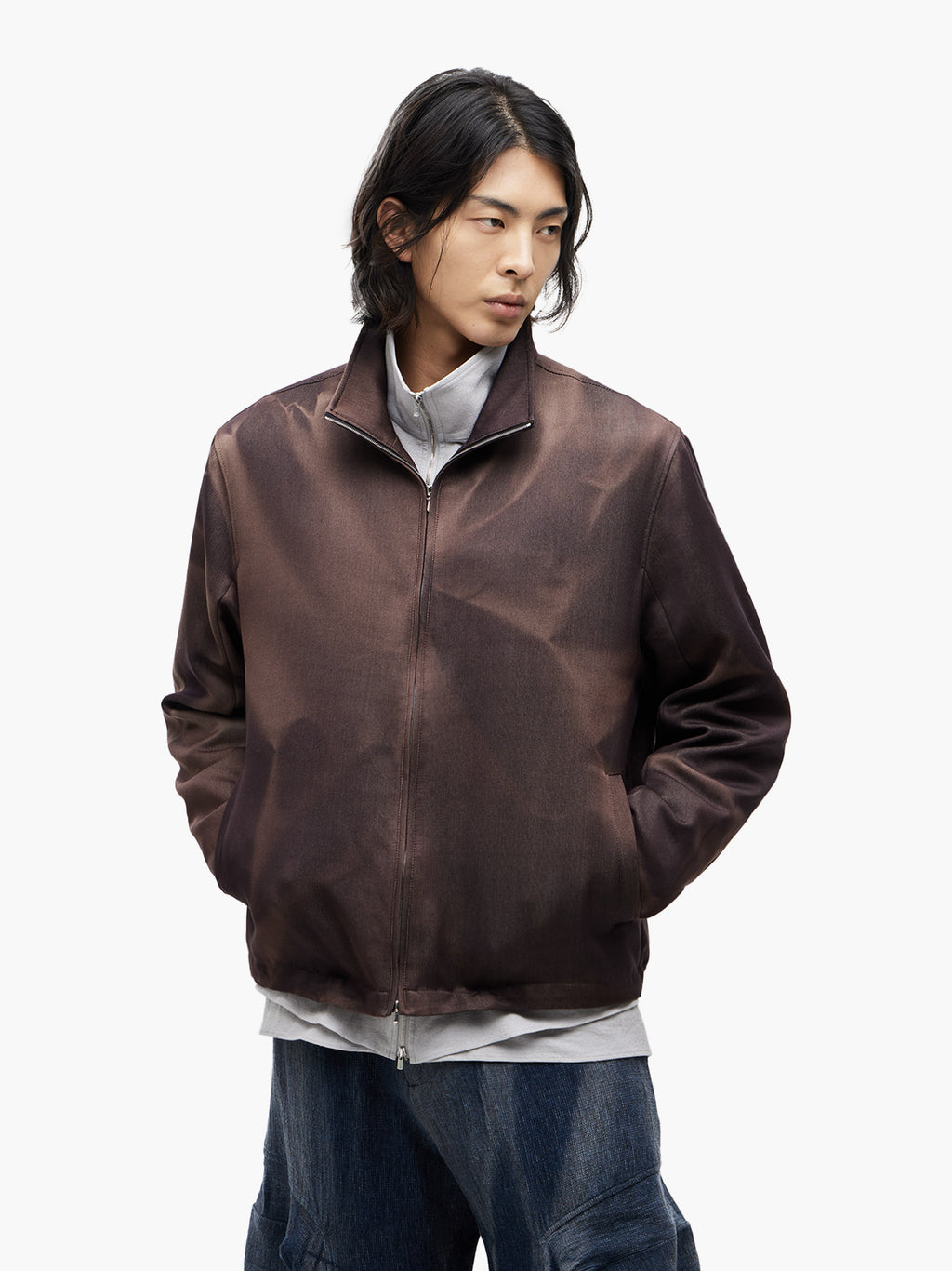 Jiyong Kim - Sun-Bleached Zip-Up Jacket (Brown) product image 2 | TRAB K-Fashion Australia