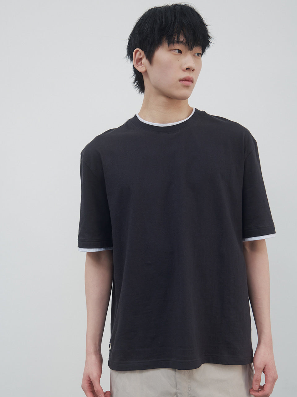 Kijun - Double Layered Tee (Charcoal) product image 3 | TRAB K-Fashion Australia