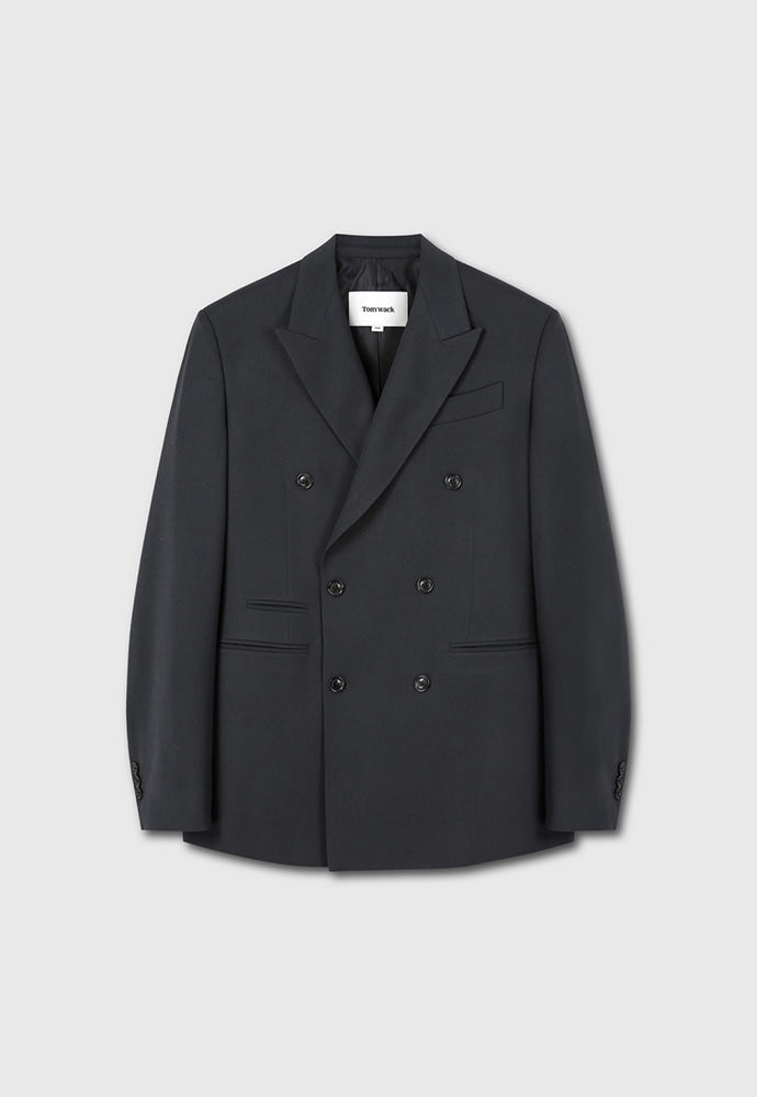 Tonywack - Wool Twill Double-Breasted Tailored Blazer (Carbon Grey) product image 9 | TRAB K-Fashion Australia